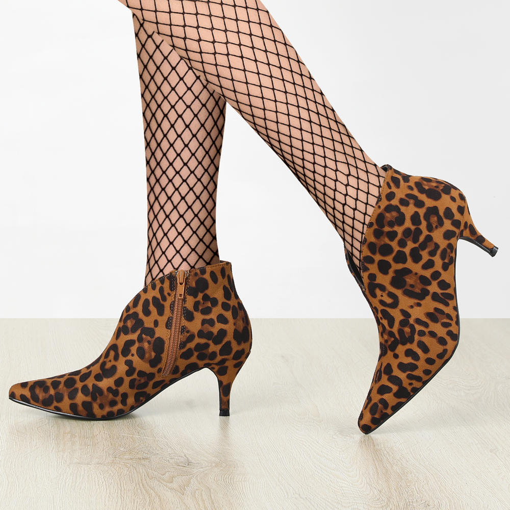 Unique Bargains Allegra K Women's Cutout Stiletto Heels Ankle Booties