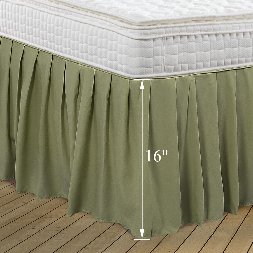 Unique Bargains Ruffled Bed Skirts Polyester Brushed Soft Platform 16" Drop