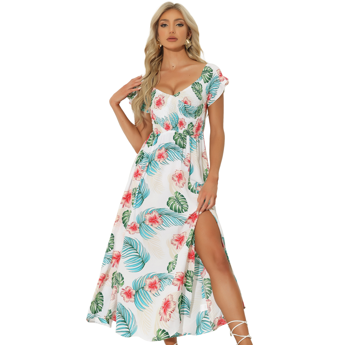 plus size mother of the bride dresses for beach wedding Plus Womens' Lace & Chiffon Mother-of-the-Bride Dress: Flowing Beach Blue Ashes / 4XL