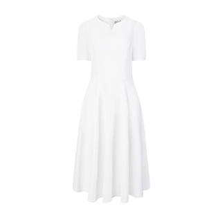Unique Bargains Women's Office Dresses Sweetheart Neck Short Sleeve Work A-Line Dress White L Unique Bargains Women's Office Dresses Sweetheart Neck Short Sleeve Work A-Line Dress White L
