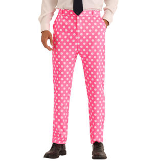 Unique Bargains Polka Dots Dress Pants for Men's Big and Tall Flat Front Formal Printed Trousers Pink 34 Unique Bargains Polka Dots Dress Pants for Men's Big and Tall Flat Front Formal Printed Trousers Pink 34