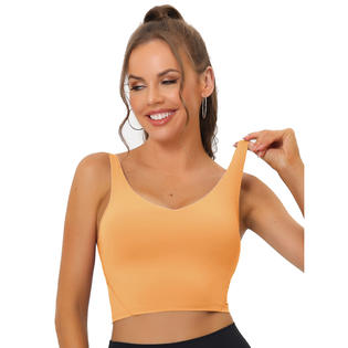 Unique Bargains Women's Sports Bra Workout Fitness Longline