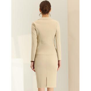 Unique Bargains Women's Piece Suit Skirt Set Business Casual
