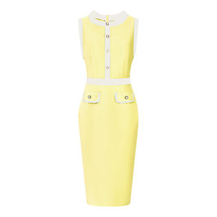 Inspire Chic Women's Sheath Dresses Office Sleeveless Contrast Color Pencil Dress Inspire Chic Women's Sheath Dresses Office Sleeveless Contrast Color Pencil Dress