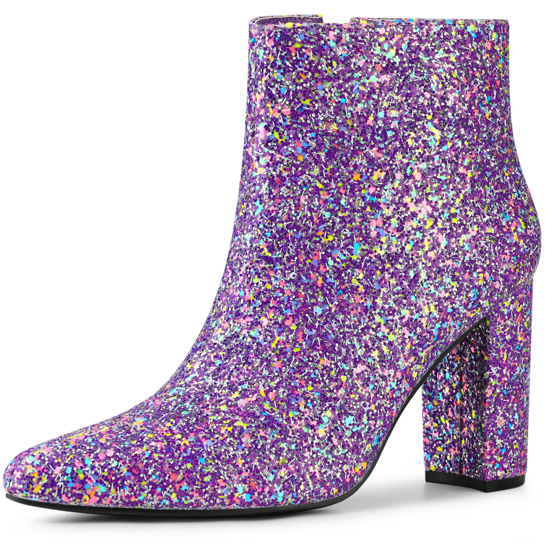 Allegra K Women's Glitter Over The Knee High Boots - Purple Stiletto Heel Boots, Size 9 M US