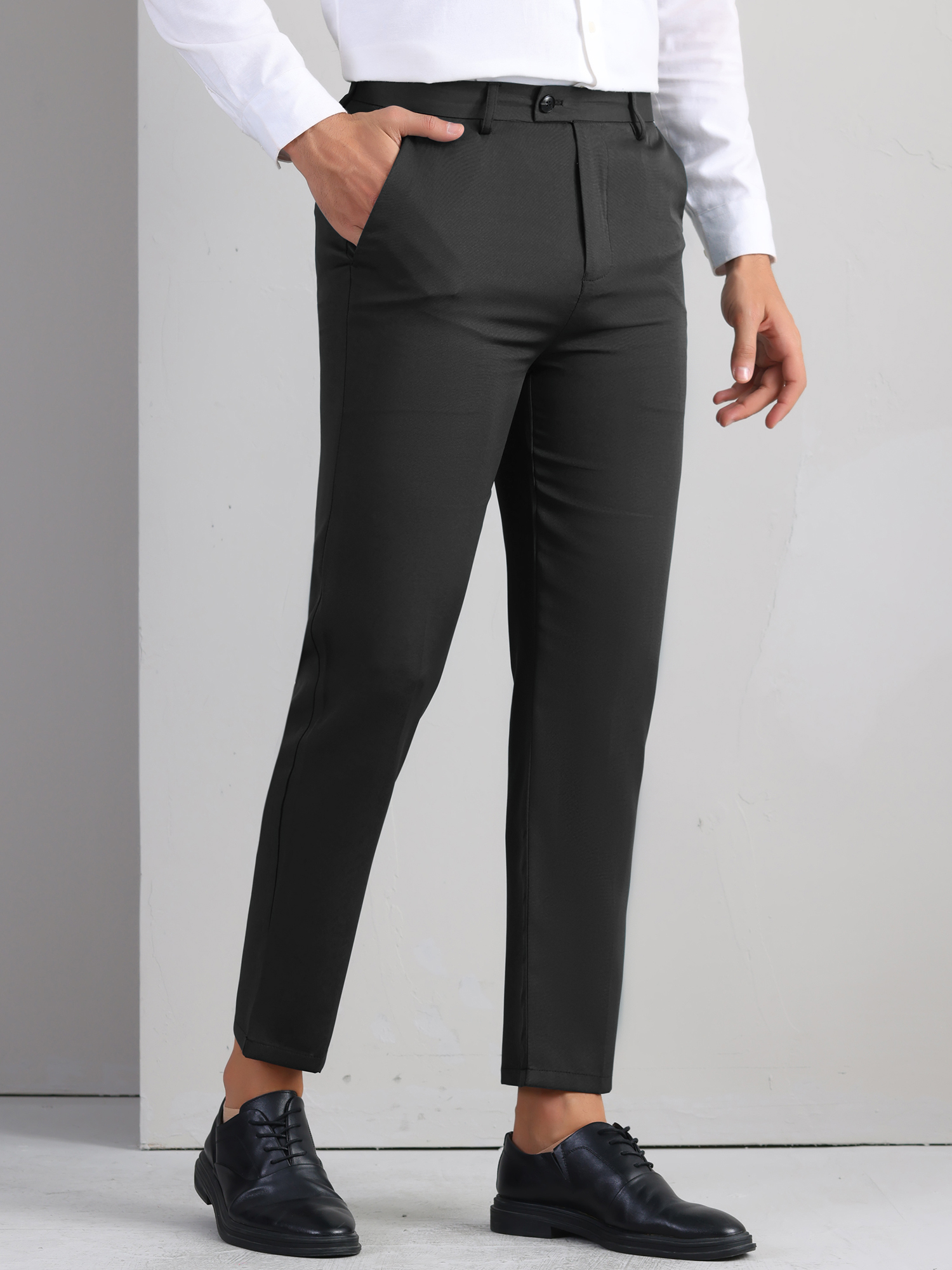 structure slim fit dress pants Hubert - Slim Fit Tailored Trousers - Black