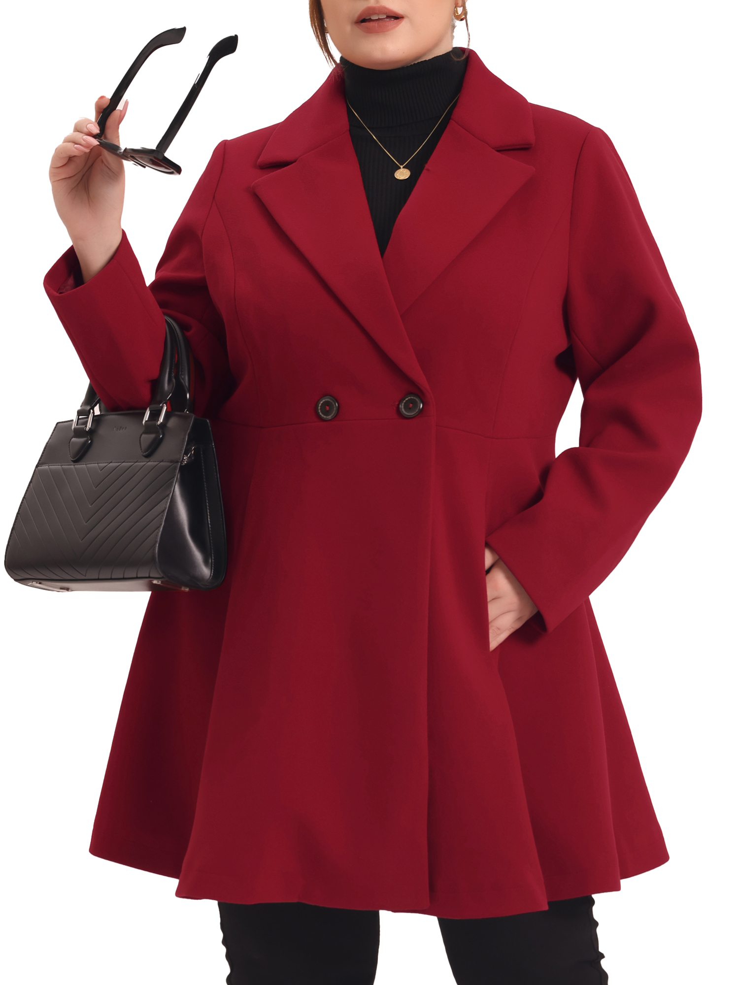 Winter Coat Women's Plus Size Pea Coat Peacoat Cheap Red Pea