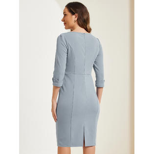 Unique Bargains Midi Dresses for Women 3/4 Sleeve Sweetheart Neck Slim Fit Work Pencil Dress Unique Bargains Midi Dresses for Women 3/4 Sleeve Sweetheart Neck Slim Fit Work Pencil Dress