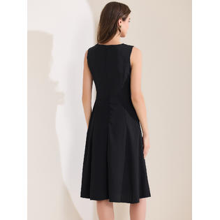 Unique Bargains Women's Casual Summer Tank Dress Crewneck Sleeveless A-Line Midi Dresses with Pockets Black Unique Bargains Women's Casual Summer Tank Dress Crewneck Sleeveless A-Line Midi Dresses with Pockets Black