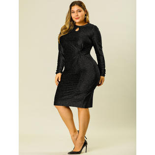 Agnes Orinda Women's Plus Size Formal Dresses Party Glitter Bodycon Cocktail Sequin Midi Dress 4X Black Agnes Orinda Women's Plus Size Formal Dresses Party Glitter Bodycon Cocktail Sequin Midi Dress 4X Black