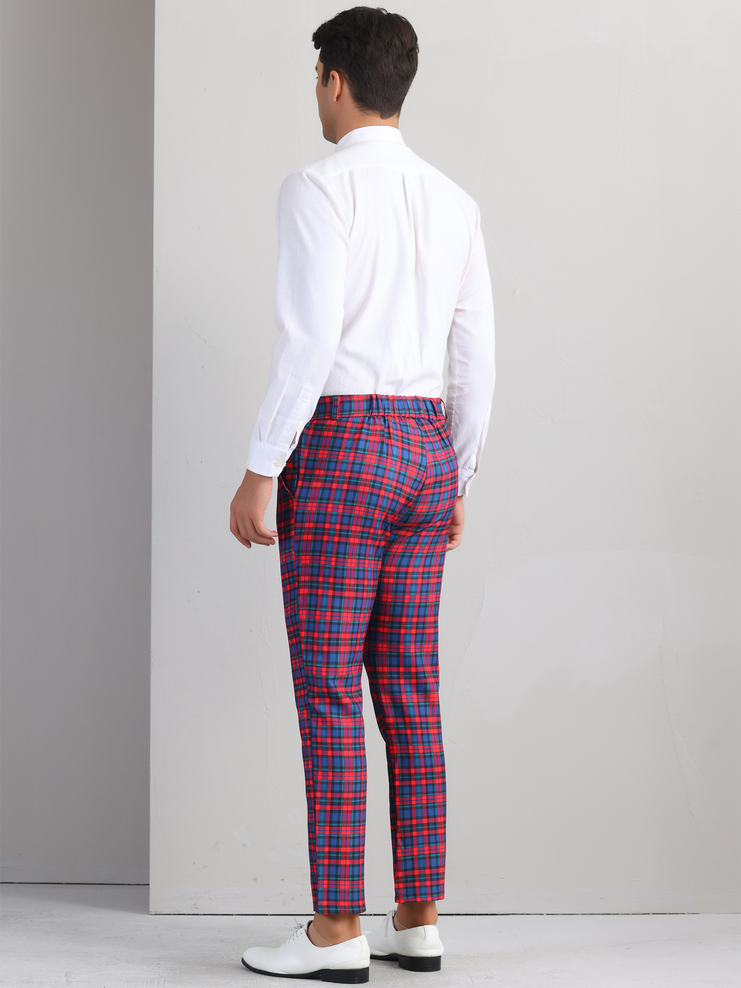 strapless open back dress Vintage 1970s Red Plaid Wide Leg Pants main image 1