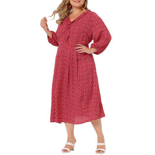 plus size red dresses casual Plus Size Vernice Ruffle Bodycon Dress