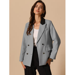 Unique Bargains Women's Blazers Business Casual Open Front