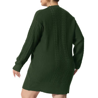 Unique Bargains Plus Size Sweater Dress for Women Long Sleeve Knit Pullover Short Sweater Dresses Army Unique Bargains Plus Size Sweater Dress for Women Long Sleeve Knit Pullover Short Sweater Dresses Army