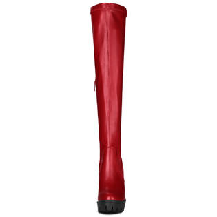 Allegra K Women's Hot Pink Over-The-Knee Boots - Platform Block Heel, Faux Suede, Size 10 M US
