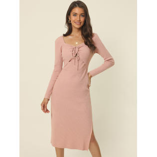 Unique Bargains Women's 2023 Fall Winter Long Sleeve Ruched Sweetheart Neck Drawstring Side Slit Knit Bodycon Unique Bargains Women's 2023 Fall Winter Long Sleeve Ruched Sweetheart Neck Drawstring Side Slit Knit Bodycon