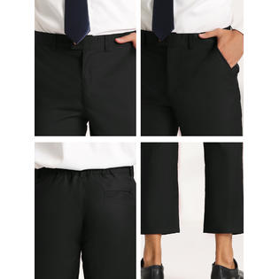 Unique Bargains Lars Amadeus Men's Cropped Pants Slim Fit Flat Front Dress Pants Bright Black 28 Unique Bargains Lars Amadeus Men's Cropped Pants Slim Fit Flat Front Dress Pants Bright Black 28