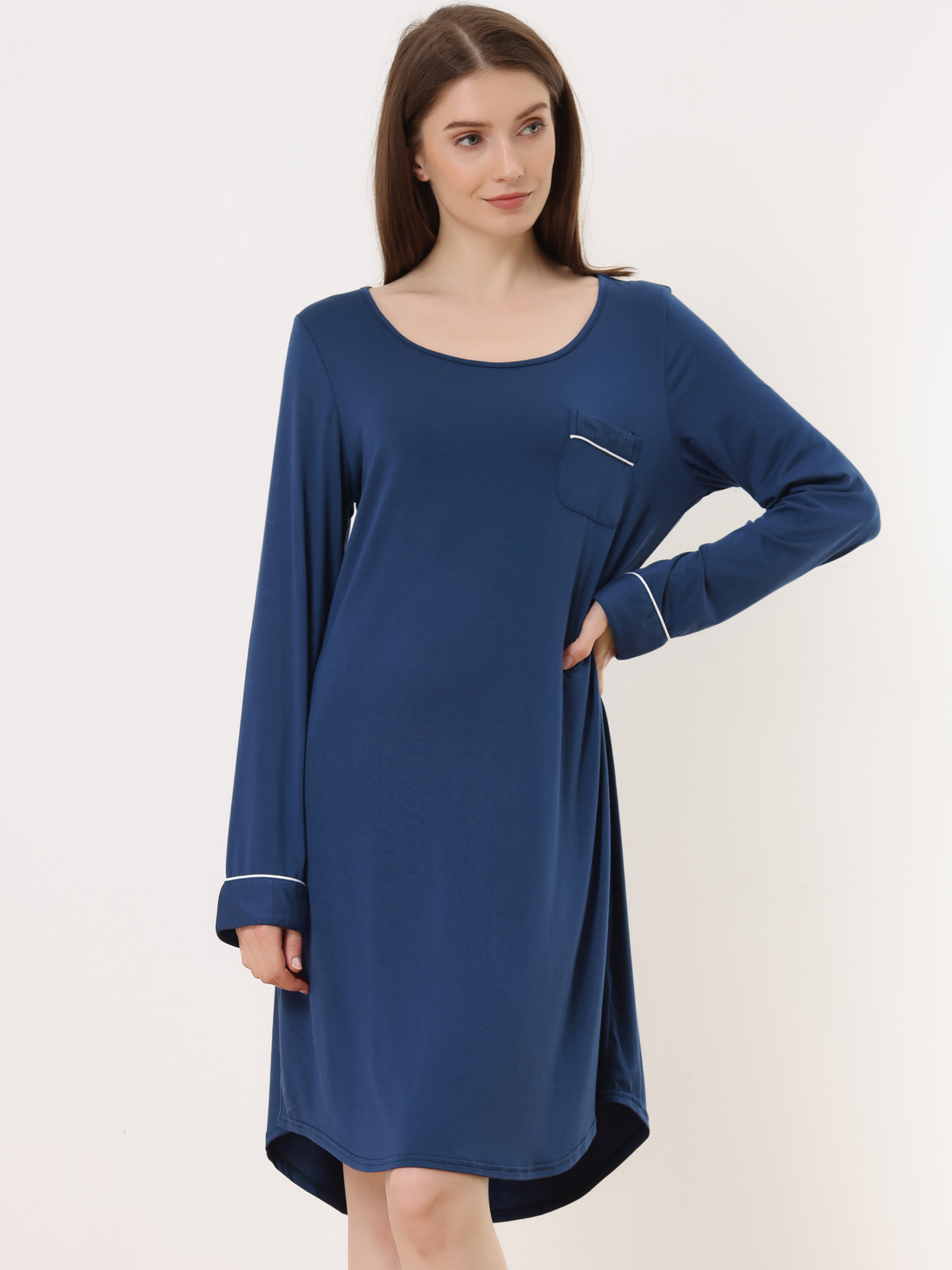 sachin and babi light blue dress Elegant Winter Long Formal Dress | Winter Prom Dresses main image 0