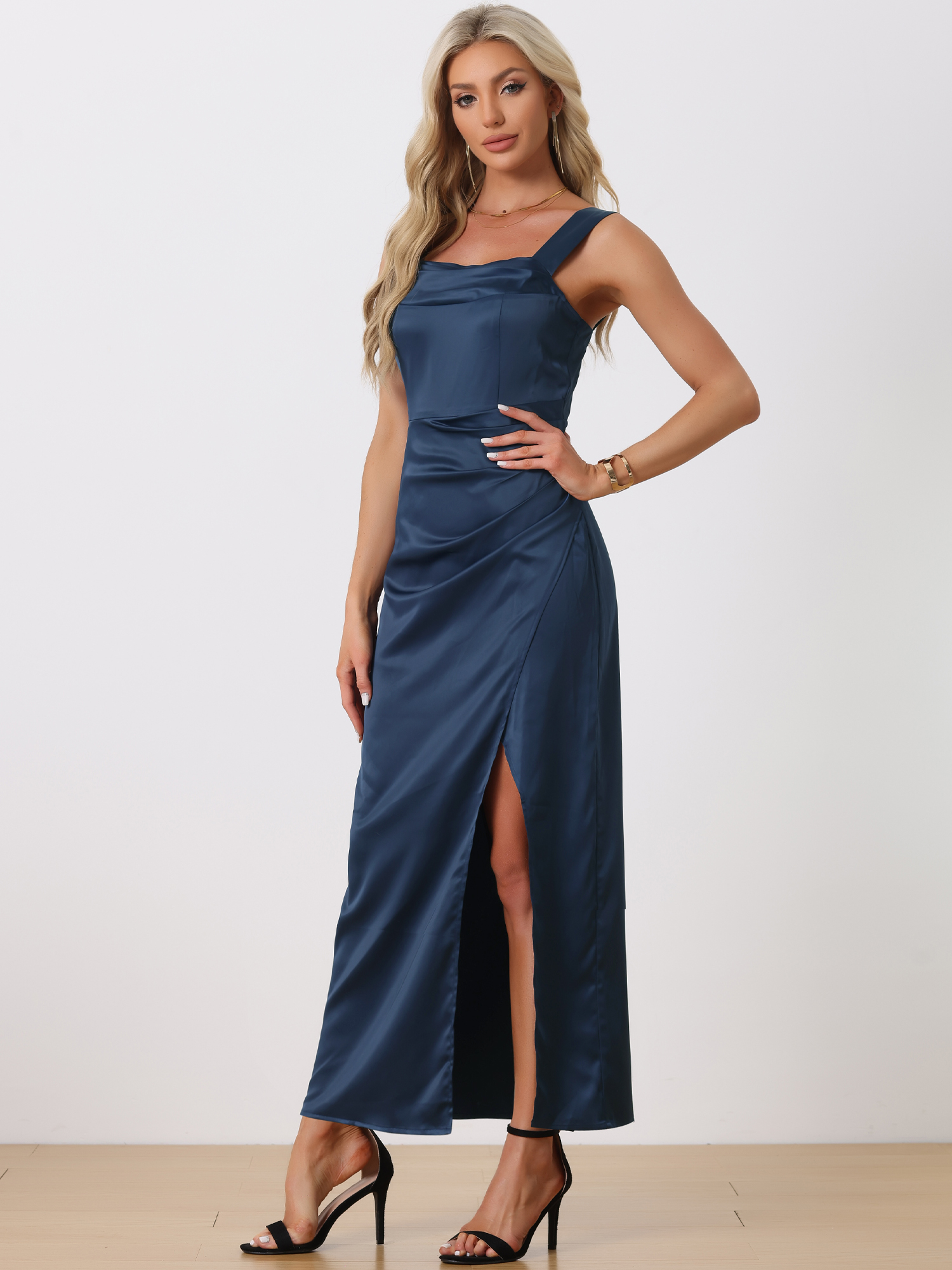 pink wrap dress Modest Formal Wrap Dress G447 Rose Pink main image 0