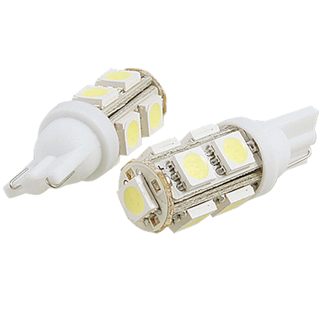 Unique Bargains 2pcs T10 194 168 Car 9 5050 SMD LED Side Tail White Lights Bulbs Lamps 12V