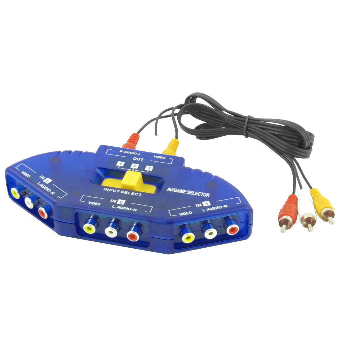 Unique Bargains Aux0329 Av Audio Video Signal Switcher 3 Input 1 Output For Vcr Vcd Dvd Tv Game