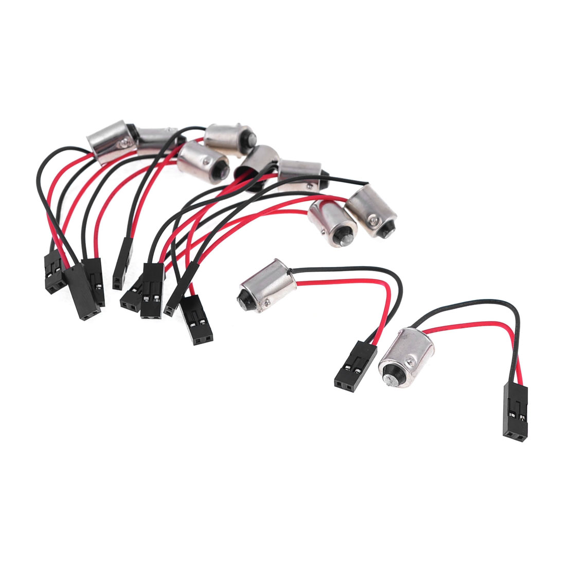 Unique Bargains 10pcs T10 BA9S LED Light Bulb Festoon Adapter Cable Cord Socket for Vehicle Auto