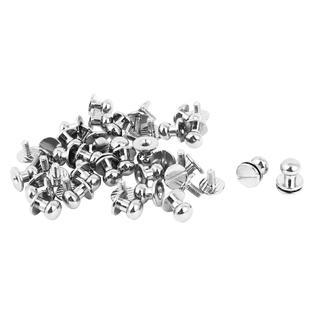 Uxcell Bag Diy Leather Belt Craft Metal Round Head Nail Rivet Stud Screwsback 25pcs