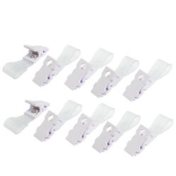 Unique Bargains 10 Pcs Plastic Retractable Badge Clip ID Card Name Tag Office Bank Students Stationery Clear White