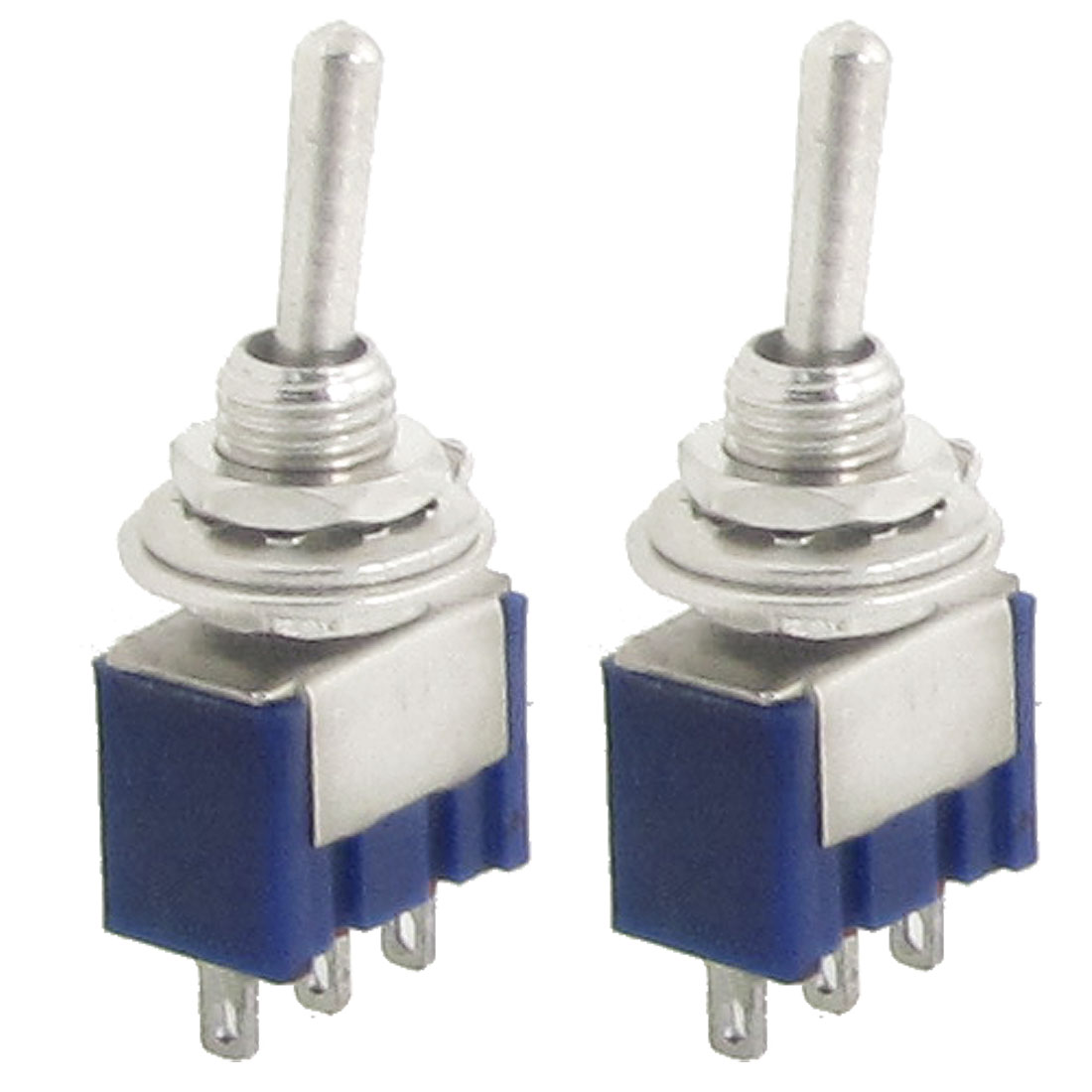 Unique Bargains 2 Pcs AC 125V 6A 3 Pins ON/ON 2 Position SPDT 3 Pins Latching Mini Toggle Switch