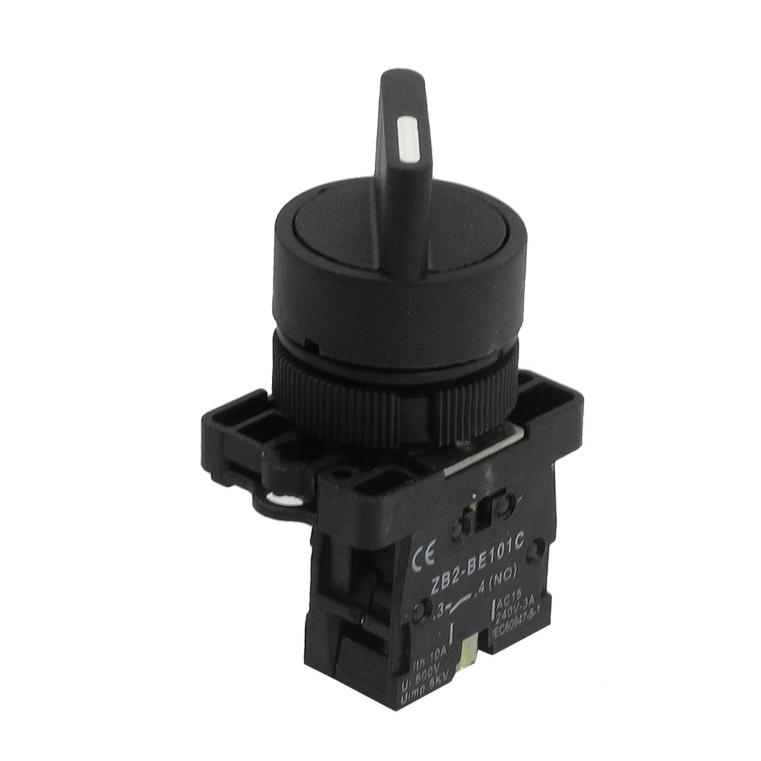 Unique Bargains AC 660V 10A 1 NO N/O Self Lock 2 Postion Rotary Selector Switch 22mm ZB2-ED21
