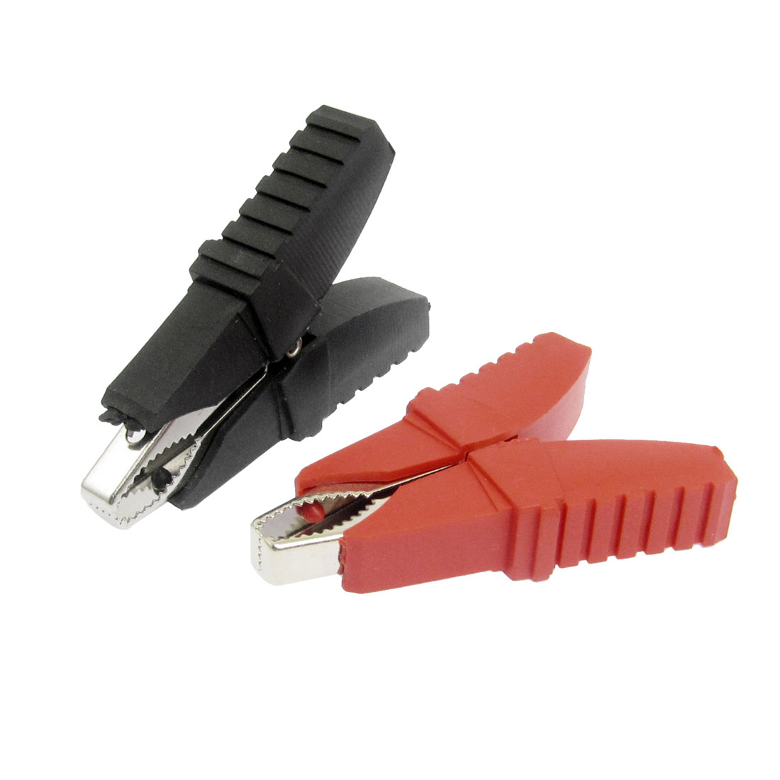 Unique Bargains 2 Pieces Black Red Sleeve 100A Battery Test Clips Alligator Clamps for Car