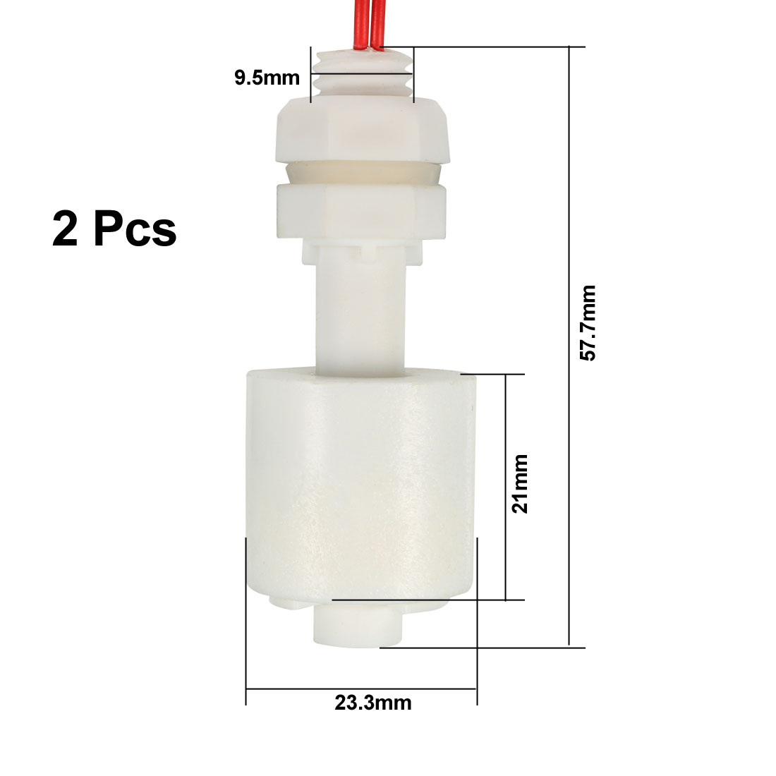 Unique Bargains 2 Pieces ZP4510 White Plastic Liquid Water Level Sensor Float Floating Switch