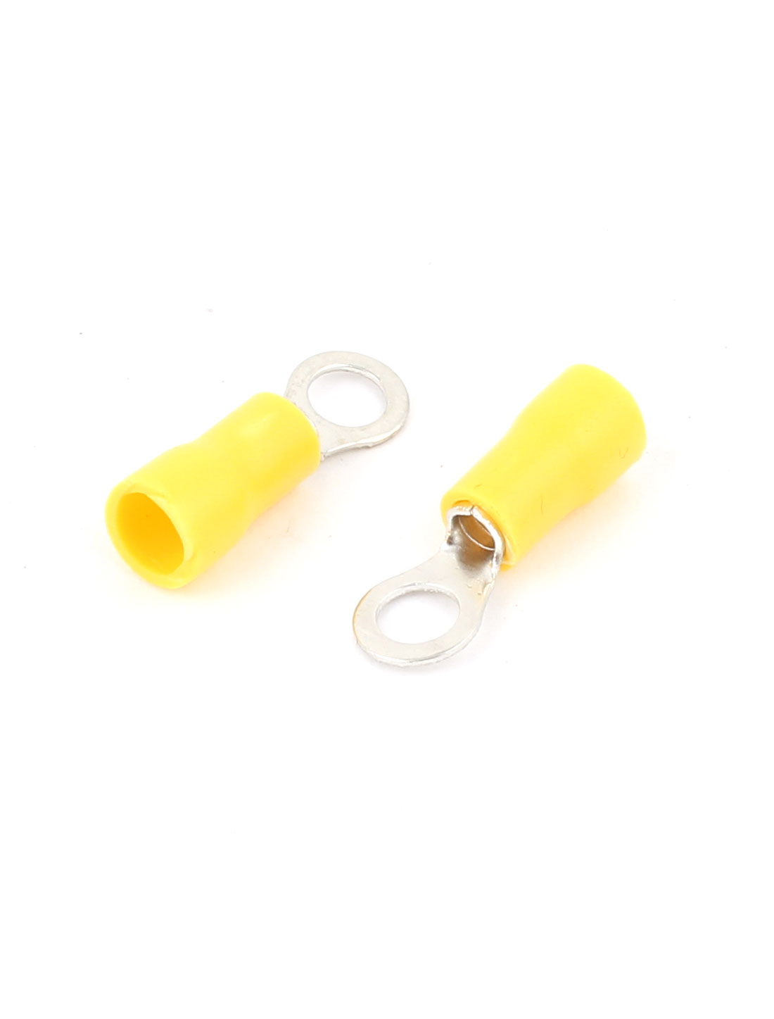 Unique Bargains 40 Pcs Insulated Ring Crimp Electric Cable Terminals Connector AWG 16-14 Yellow