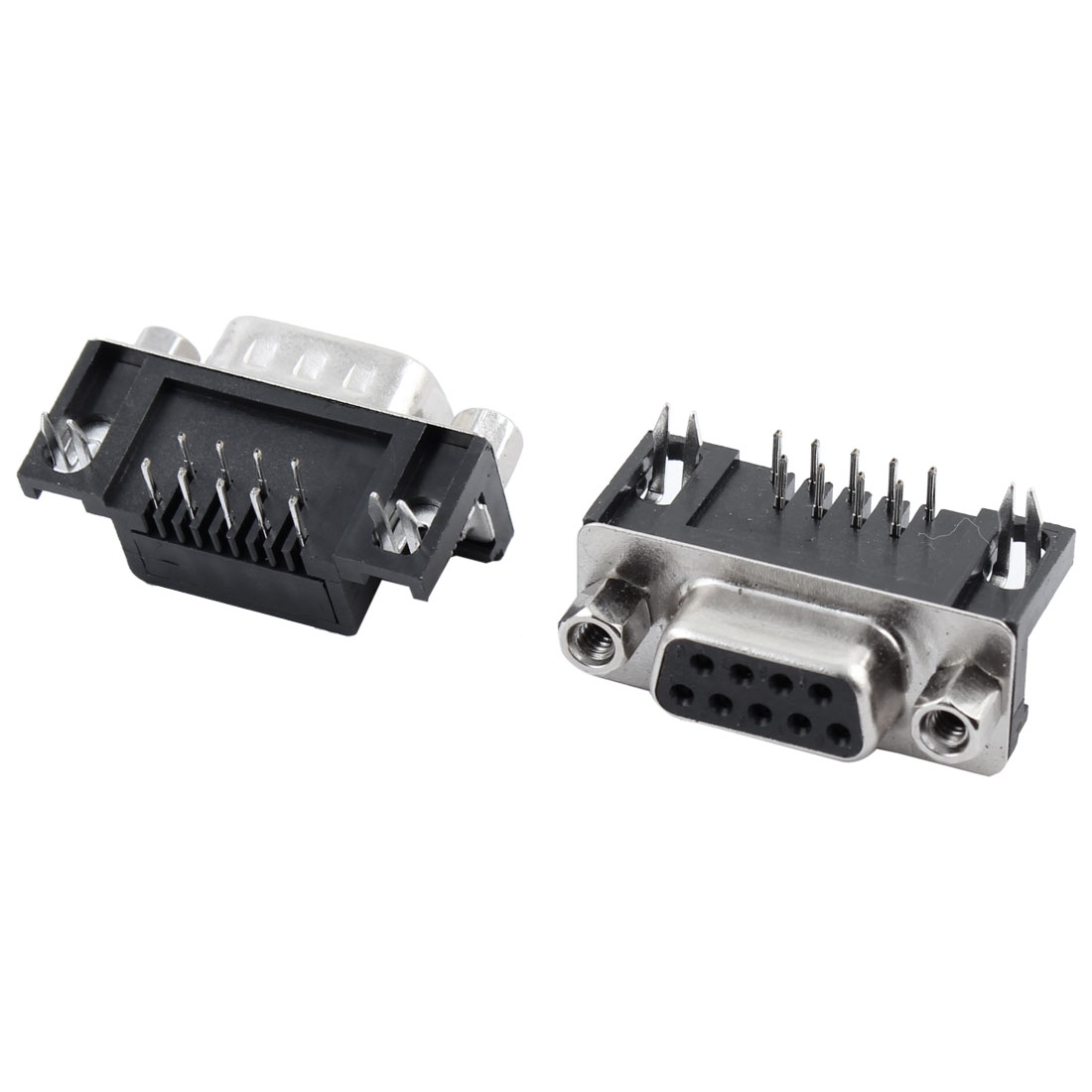 Unique Bargains 2pcs Right Angle DB9 9 Pin Female Male Connector Converter for PC