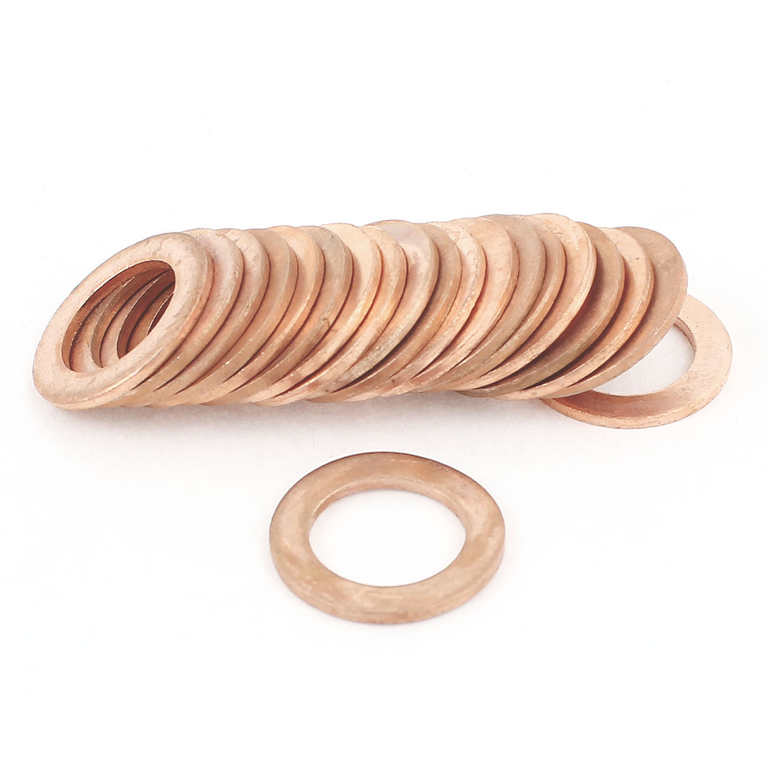 Unique Bargains 20Pcs 14mmx22mmx1.5mm Copper Crush Washer Flat Ring Seal Gasket Fitting
