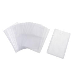 Unique Bargains 20 Pcs Plastic Vertical Name Tag Holders School Office Bank Students Stationery Clear