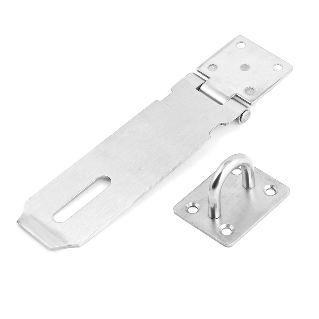 Unique Bargains Silver Tone Cabinet Drawer Hardware Padlock Hasp