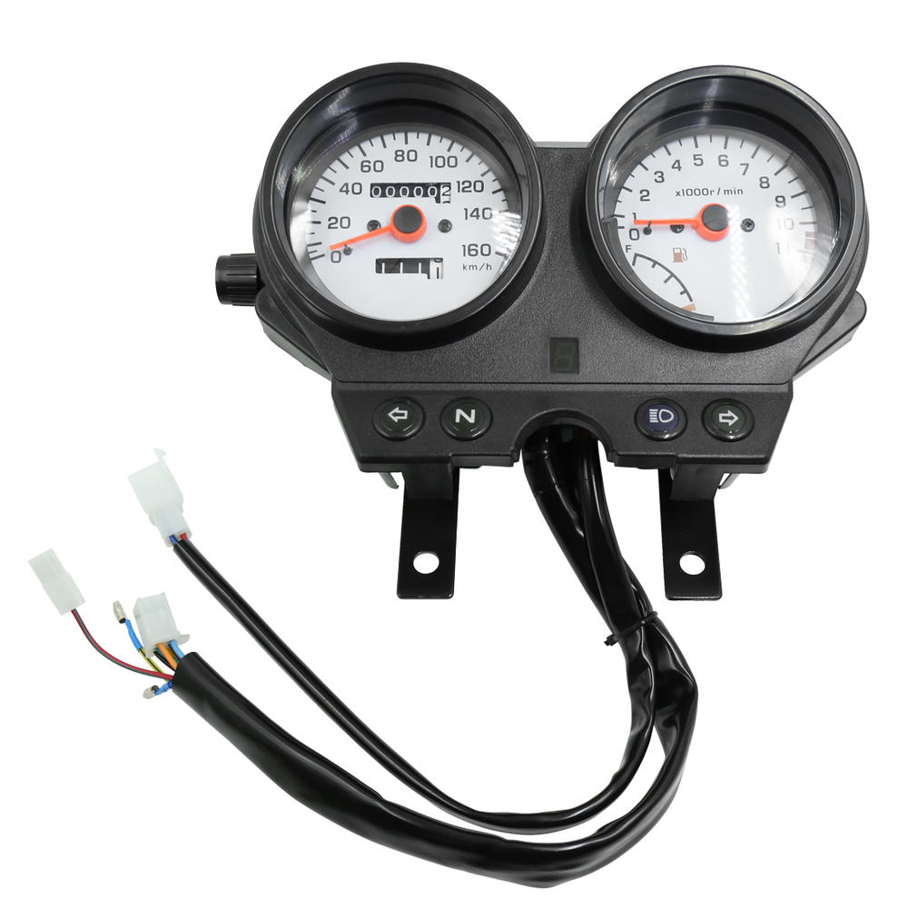 Unique Bargains 0-160km/h Analog Motorcycle Speedometer Odometer Tachometer Meter Gauge DC 12V