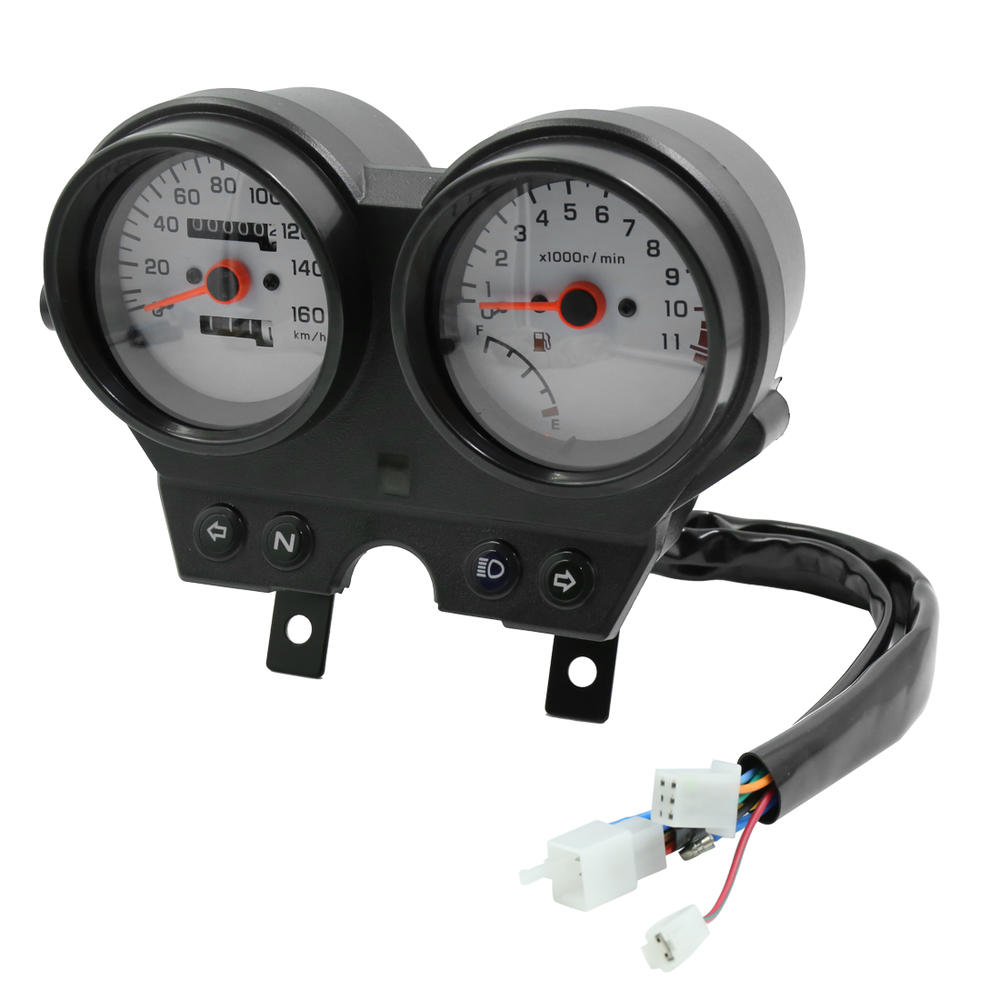 Unique Bargains 0-160km/h Analog Motorcycle Speedometer Odometer Tachometer Meter Gauge DC 12V