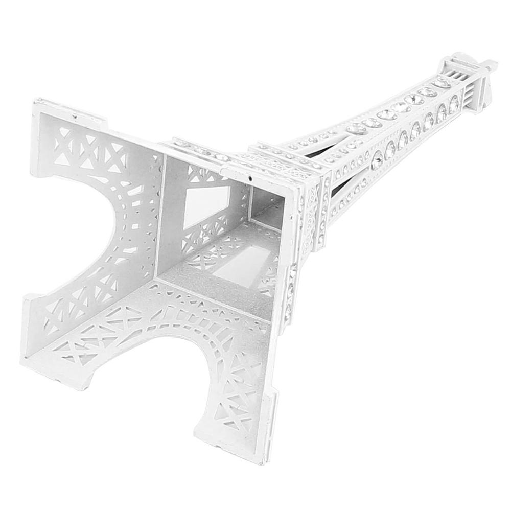 Unique Bargains Mini France Paris Eiffel Tower Sculpture Statue Model Desk Ornament 18cm White