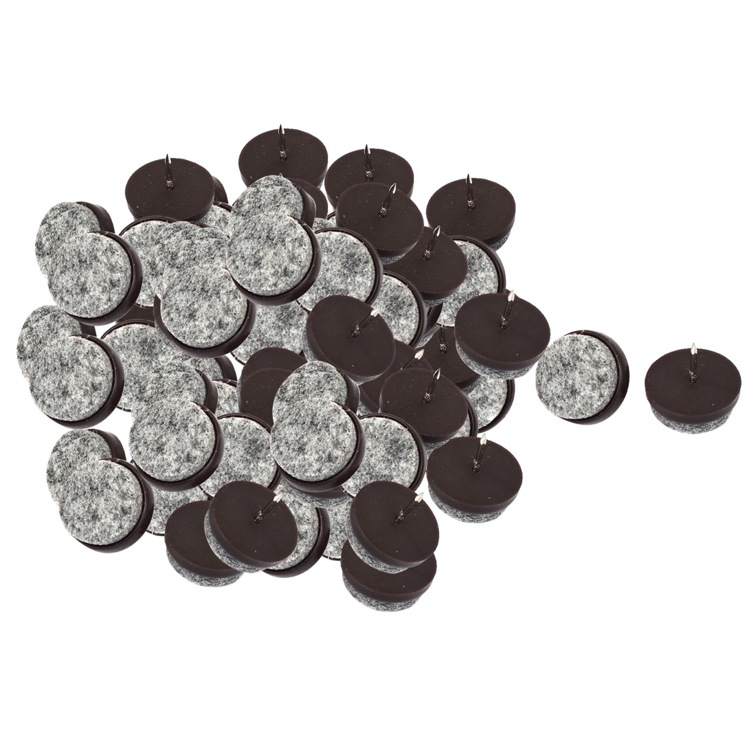 Unique Bargains 80pcs Brown Diy Chair Table Legs Tile Felt Pad