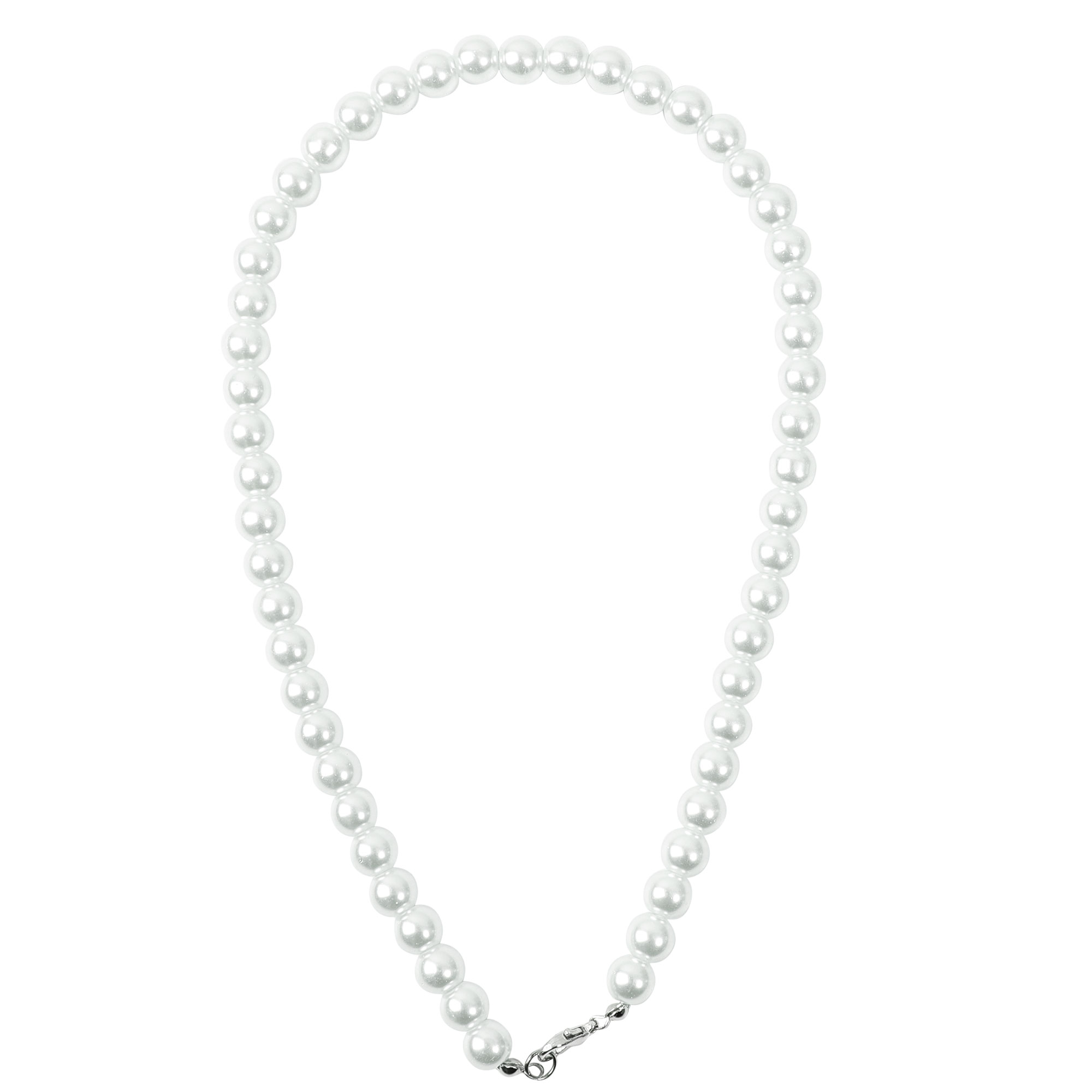 Unique Bargains Ladies Single Strand Clasp Round Faux Pearl Necklace Jewlery Off White