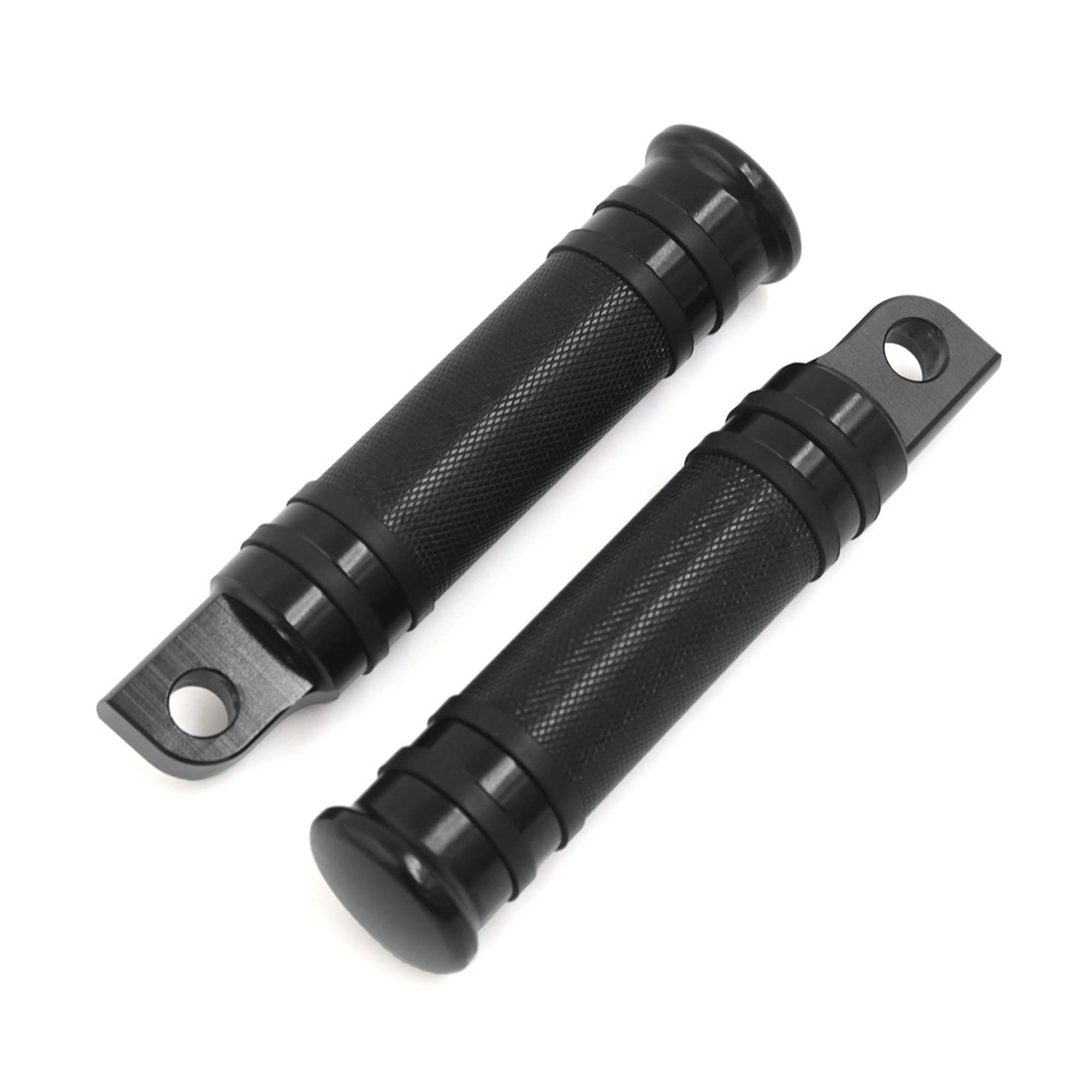 Unique Bargains Black Knurled Narrow Band Male Mount Motorcycle Foot Pegs For Harley Davidson