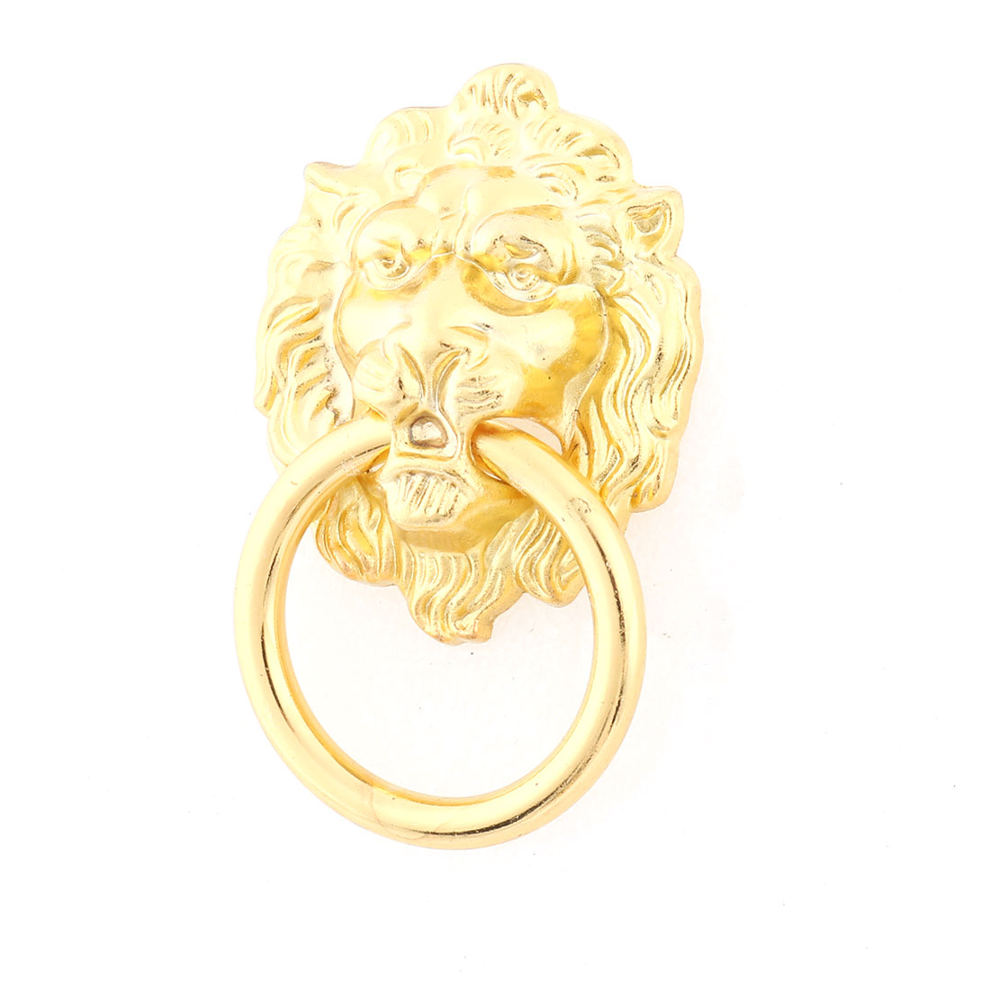 Unique Bargains Metal Lion Head Shaped Drawer Cabinet Door Ring Pull Handle Gold Tone 2 Pcs