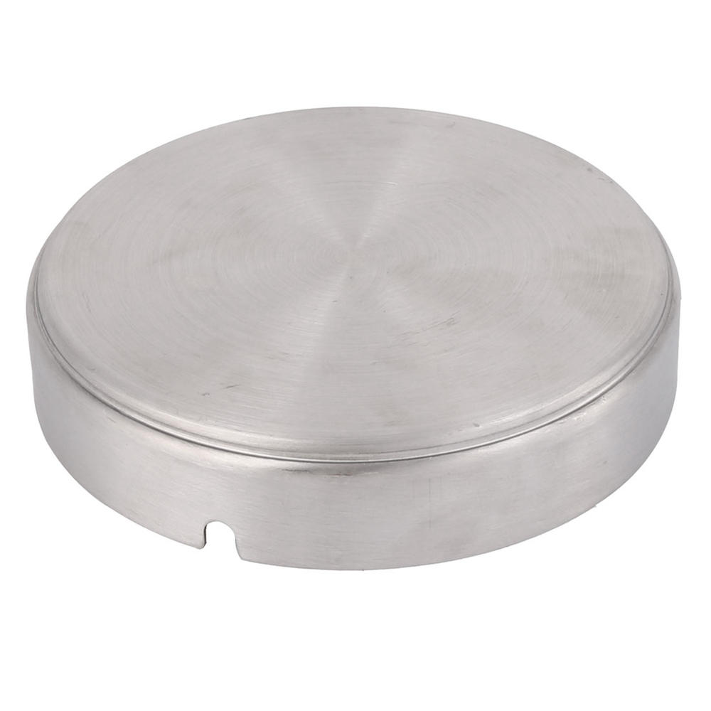 Unique Bargains Outdoor Portable Metal Cylinder Designed Ashtray for Car, with 3 Grooves, Silver Tone