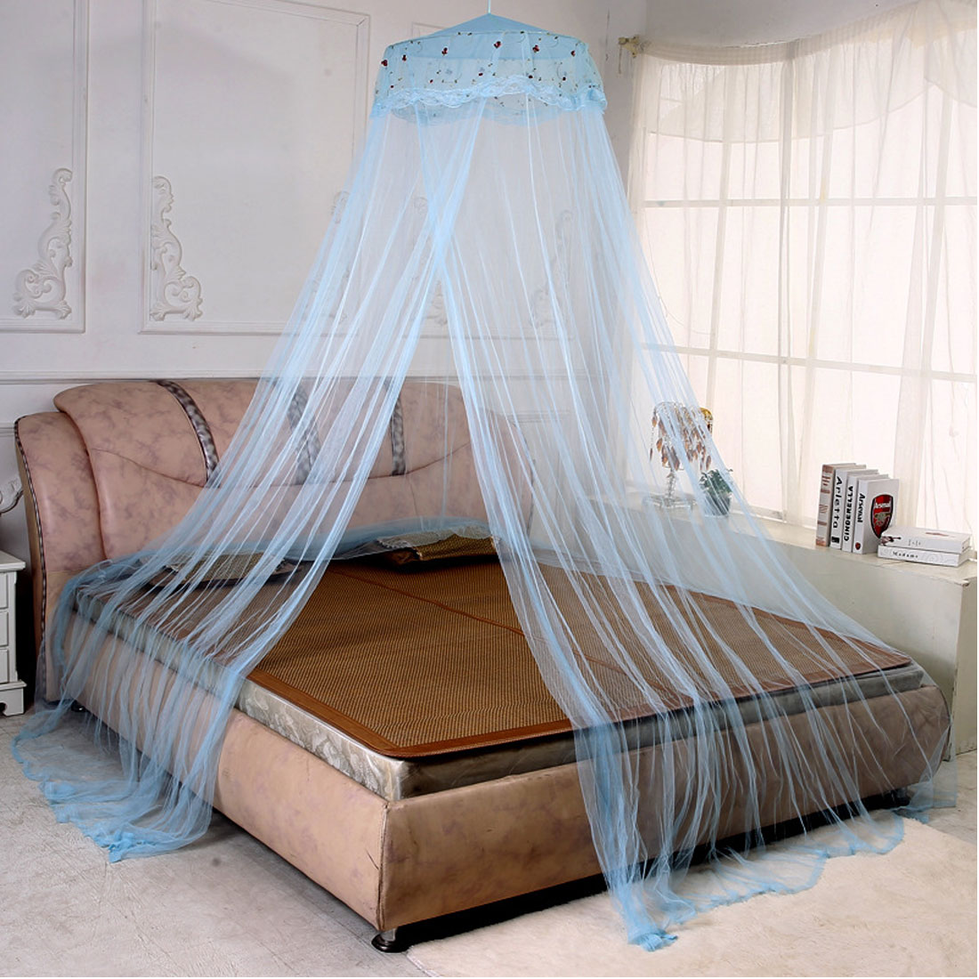 Mosquito Net Bed Canopy Unique Bargains Bedroom Dome Shaped Bugs Mosquito Net Bed Canopy Whiteblue
