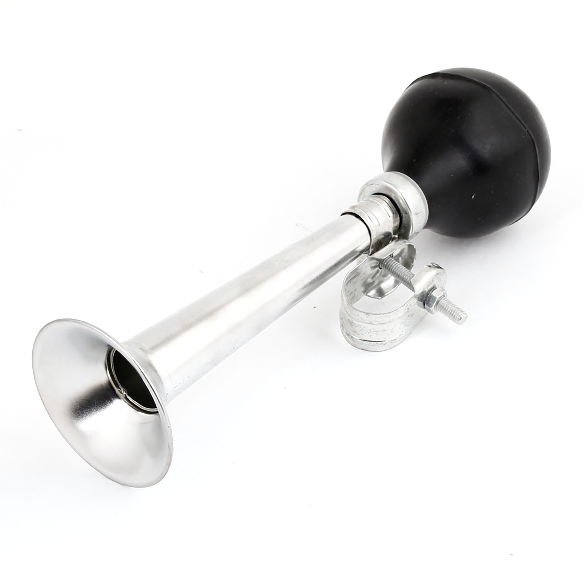 Unique Bargains Rubber Bulb 2cm Dia Clasp Nickel Plated Steel Bike Horn Silver Tone