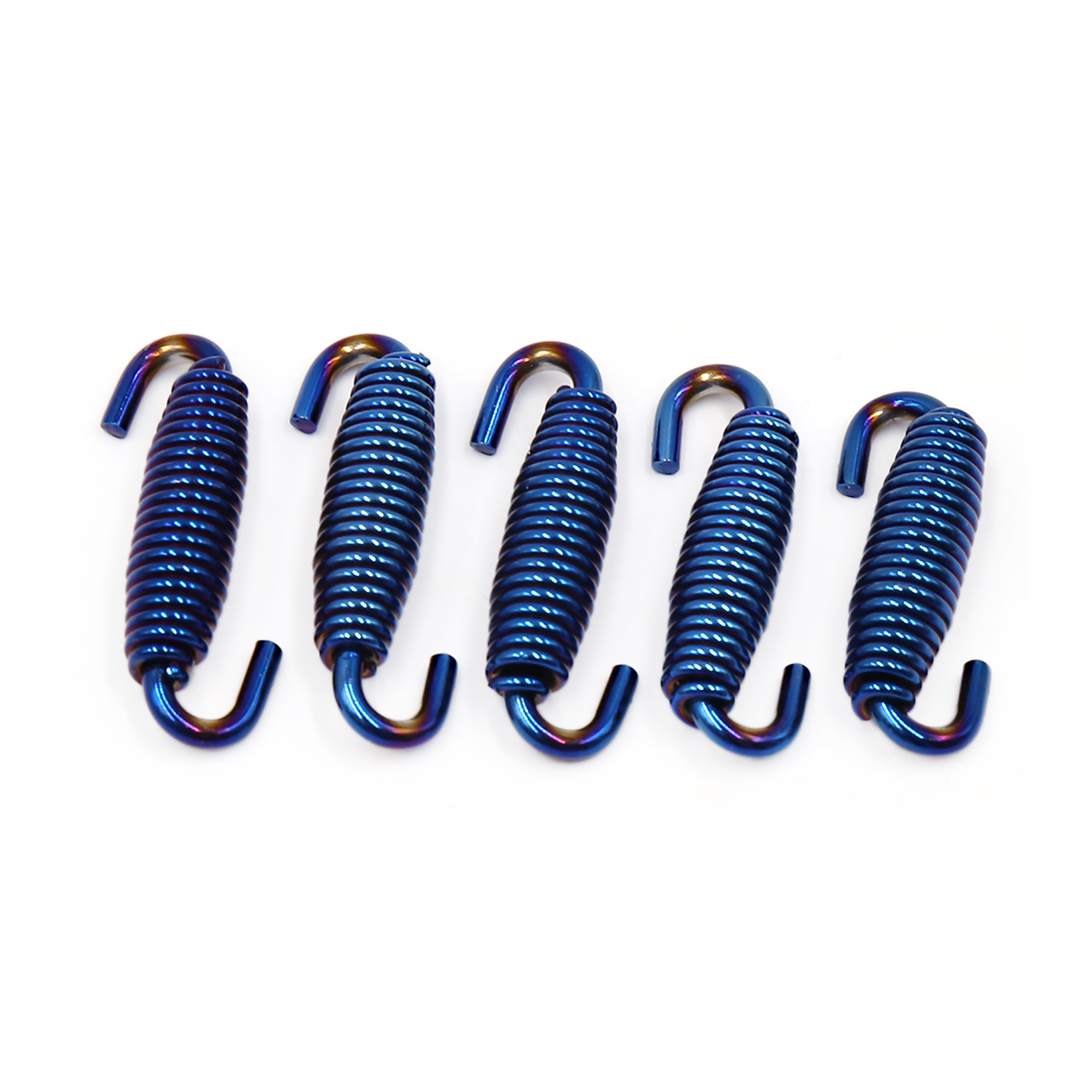 Unique Bargains 5Pcs 43mm Blue Motorcycle Exhaust Mounting Springs Expansion Link Tube