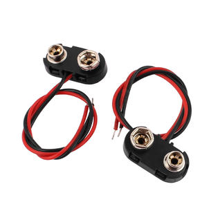 Unique Bargains 12 Pcs 9 Volt Battery Clip T Type Shell Buckle Connector Lead Wire 15cm
