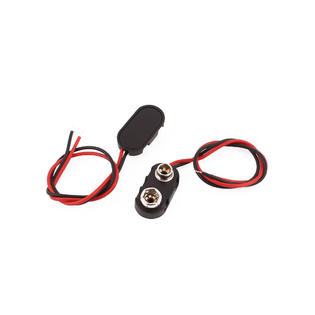 Unique Bargains 13 Pcs 9 Volt Battery Clip Faux Leather Shell Buckle Connector Lead Wire 15cm